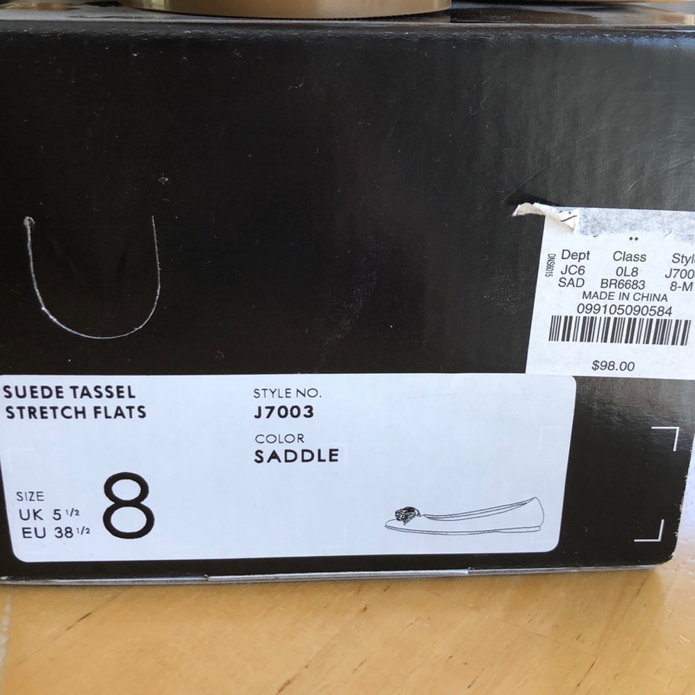Tan Suede J Crew stretch flats size 8